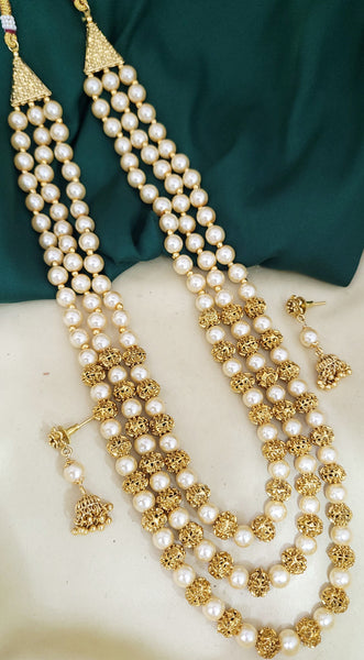 Traditional White Moti Mala – Saj Jewellery - Main Image