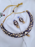 Blue Meena Golden Necklace