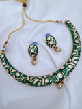 Green Meena Golden Necklace