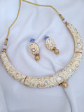 White Meena Golden Necklace