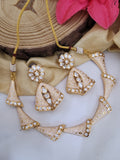 White Meena Kundan Necklace