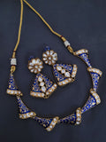 Blue Meena Kundan Necklace