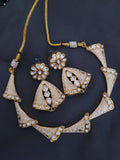 White Meena Kundan Necklace