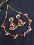 Ruby Meena Kundan Necklace