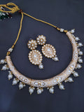 White Meena Kundan Necklace