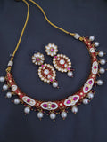 Ruby Meena Kundan Necklace