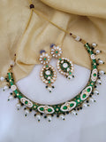 Green Meena Kundan Necklace