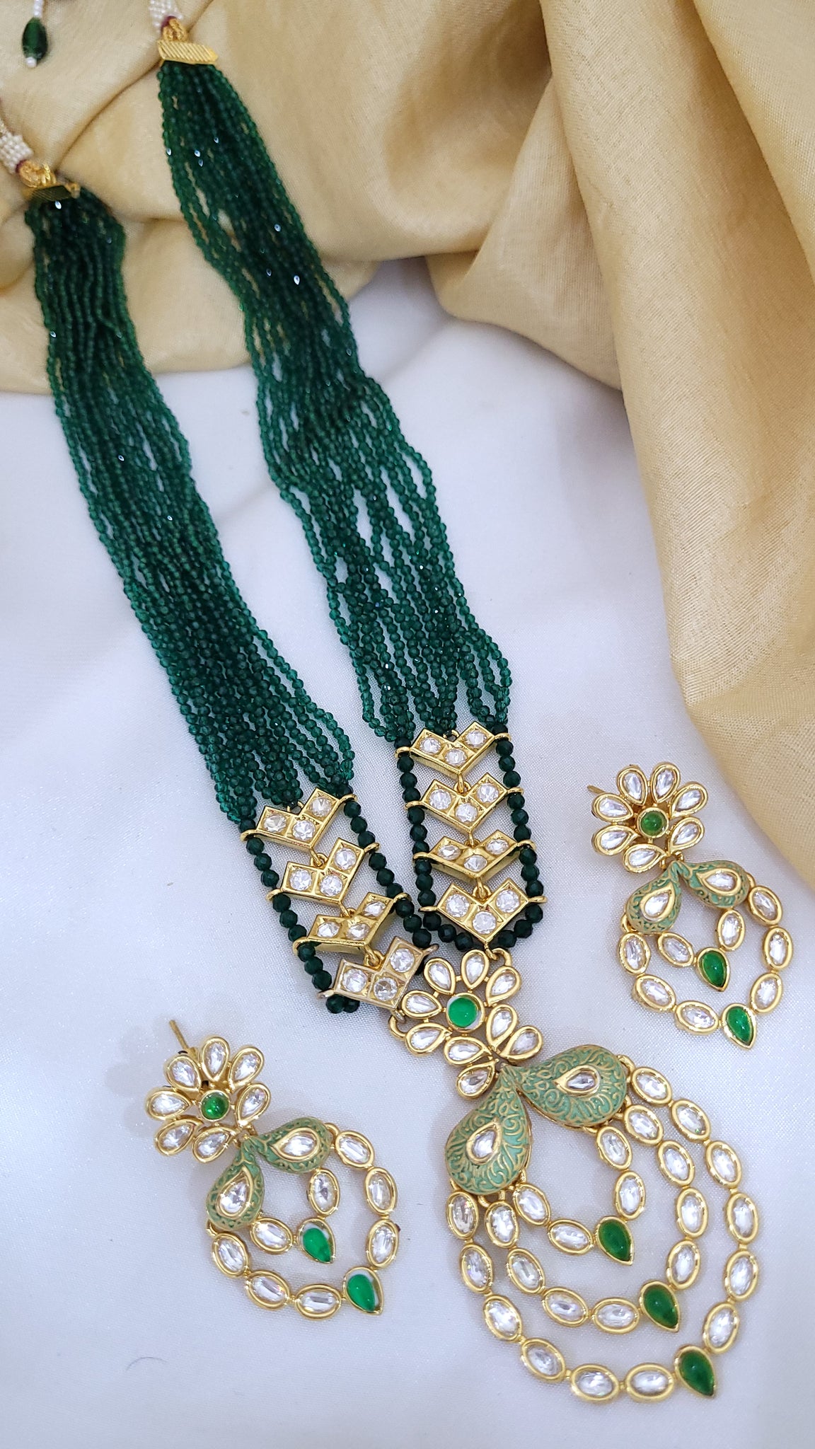 Kundan Green Long Set