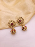 Ruby Stone Golden Moti Mala