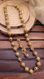 Ruby Stone Golden Moti Mala