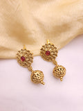 Ruby Stone Golden Moti Mala