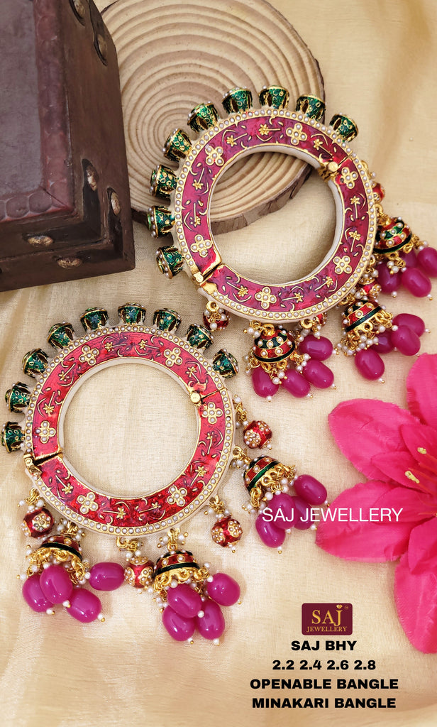 Red meenakari tranding bangle pair