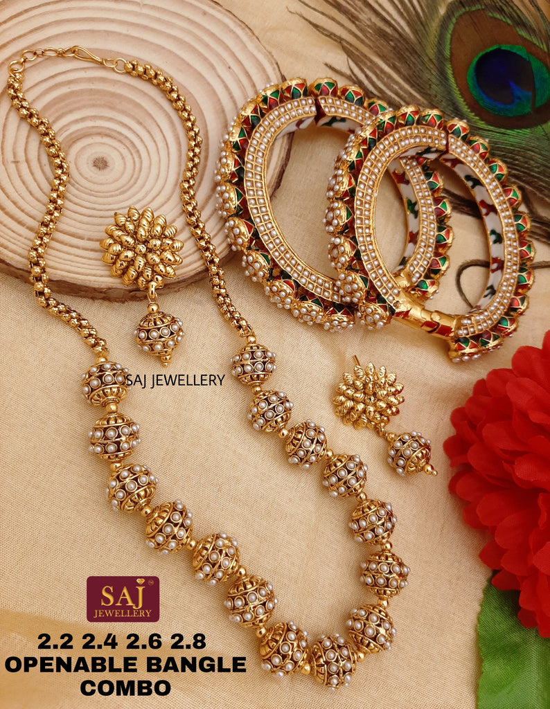 Mala set with matching bangle in pair