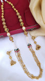 Golden Chain Ruby Green Mala