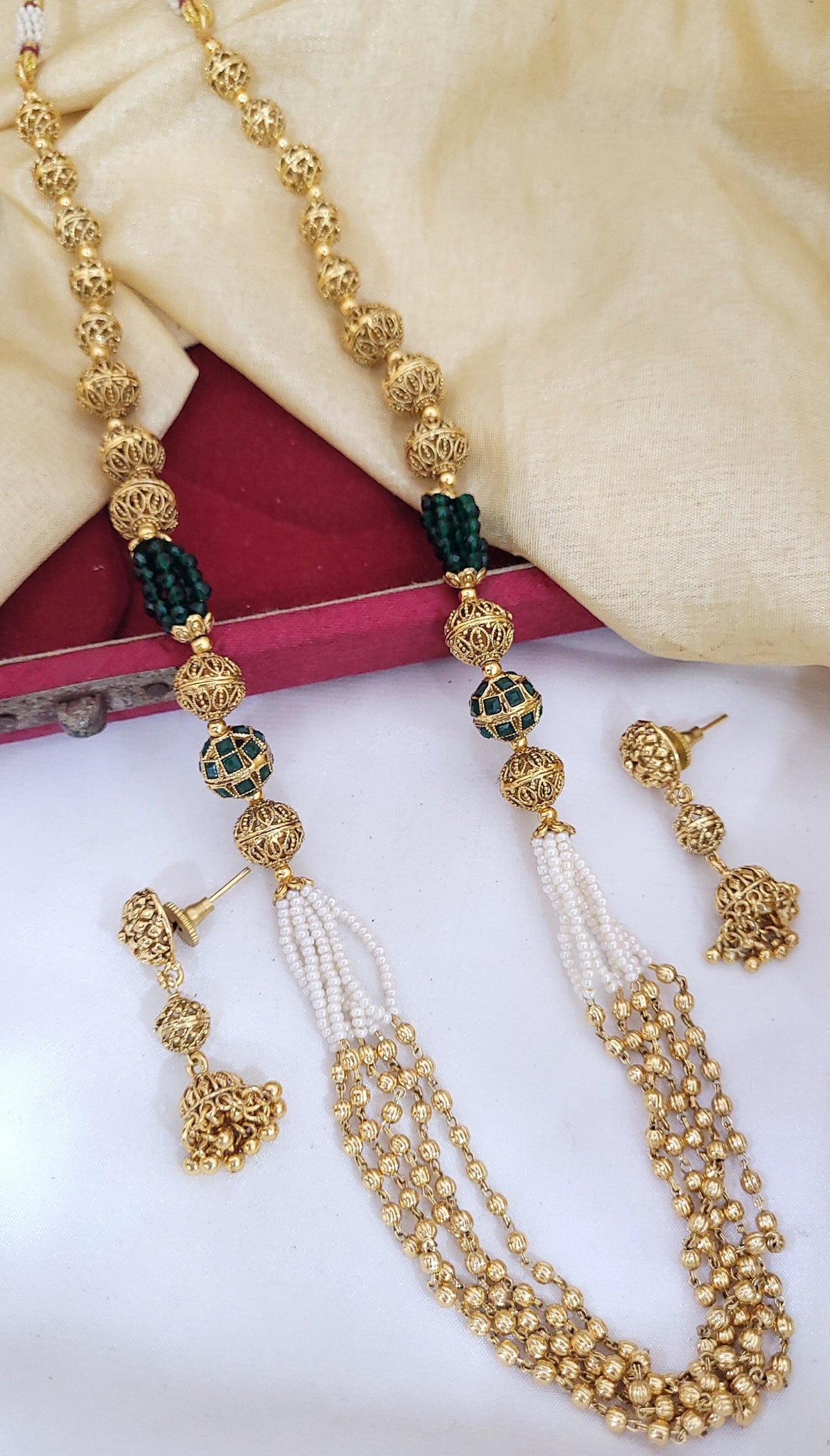 Gold Green Mala