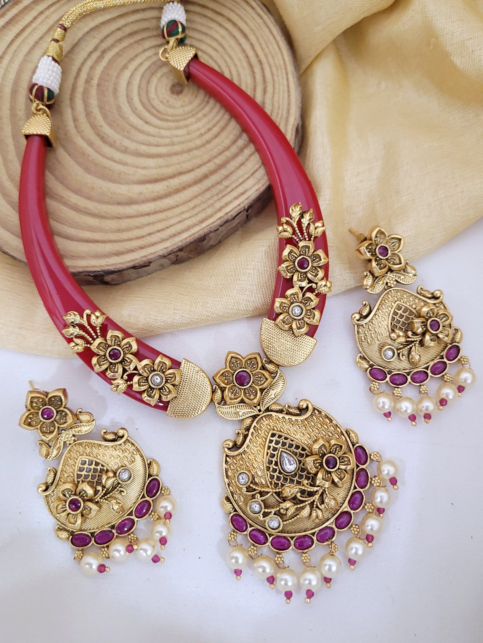 Rajwadi Red Necklace