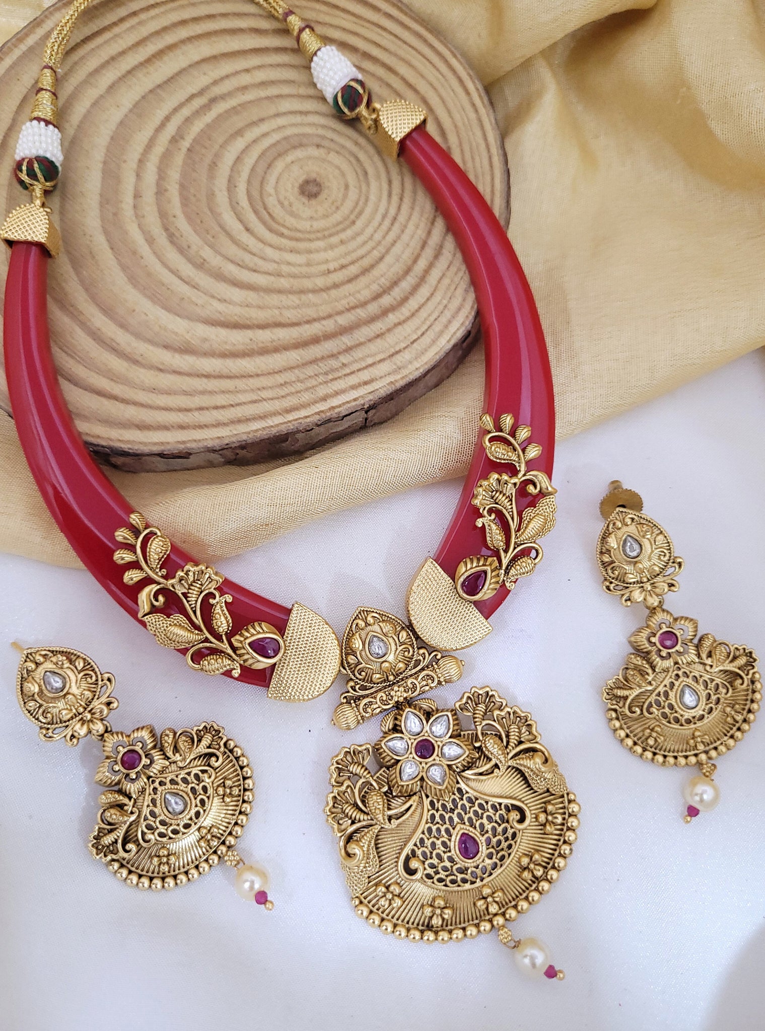 Rajwadi Red Necklace