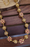 Golden Ruby Square Moti Mala