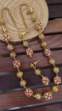 Golden Ruby Square Moti Mala