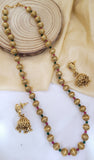 Golden Ruby Green Netted Design Mala