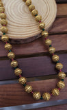 Golden Ruby Green Netted Design Mala