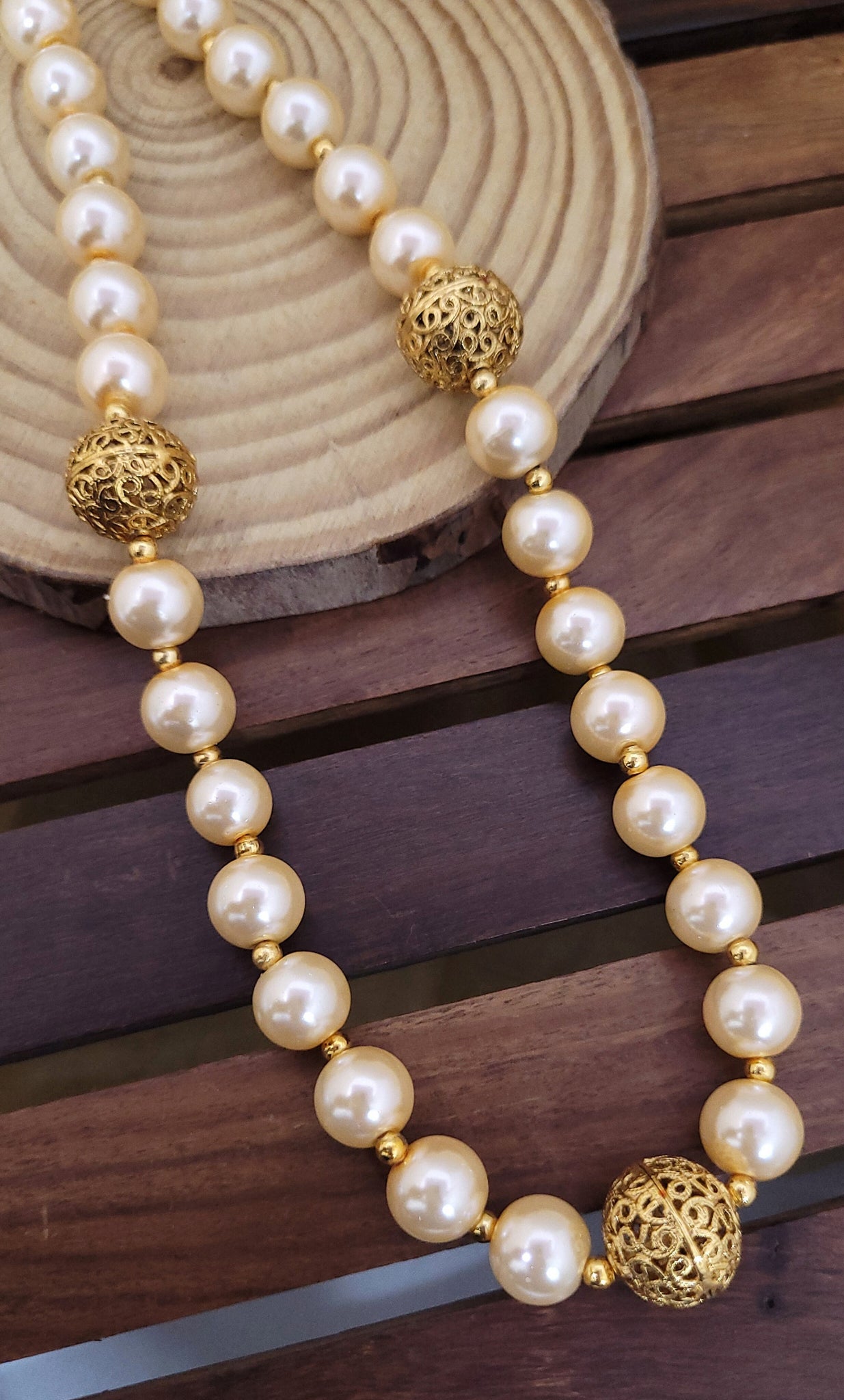 White Moti Mala