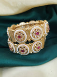 Traditional Golden Bangle in Ruby stone pair