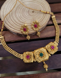 Golden Ruby Green Necklace