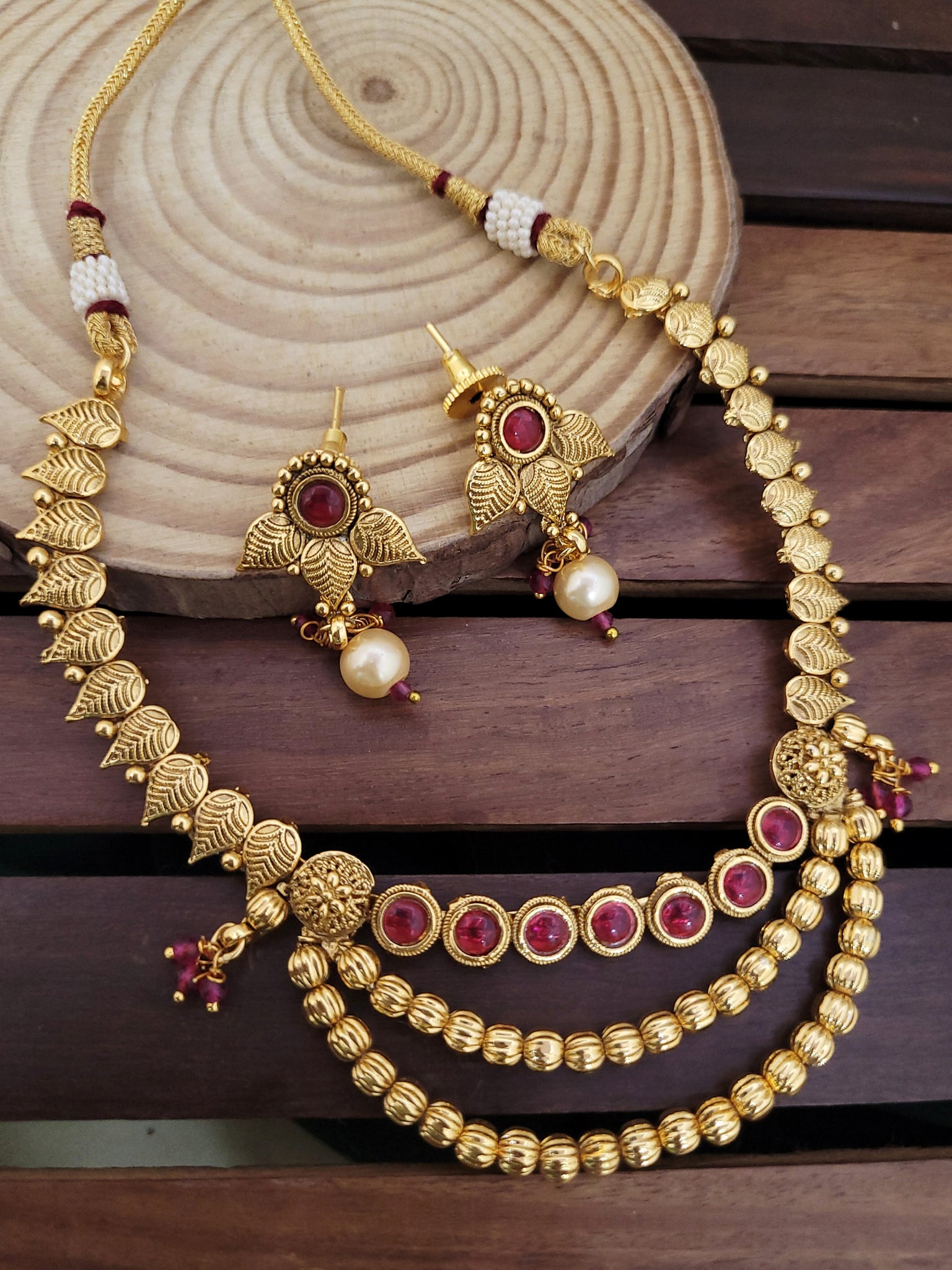 Golden Ruby Necklace