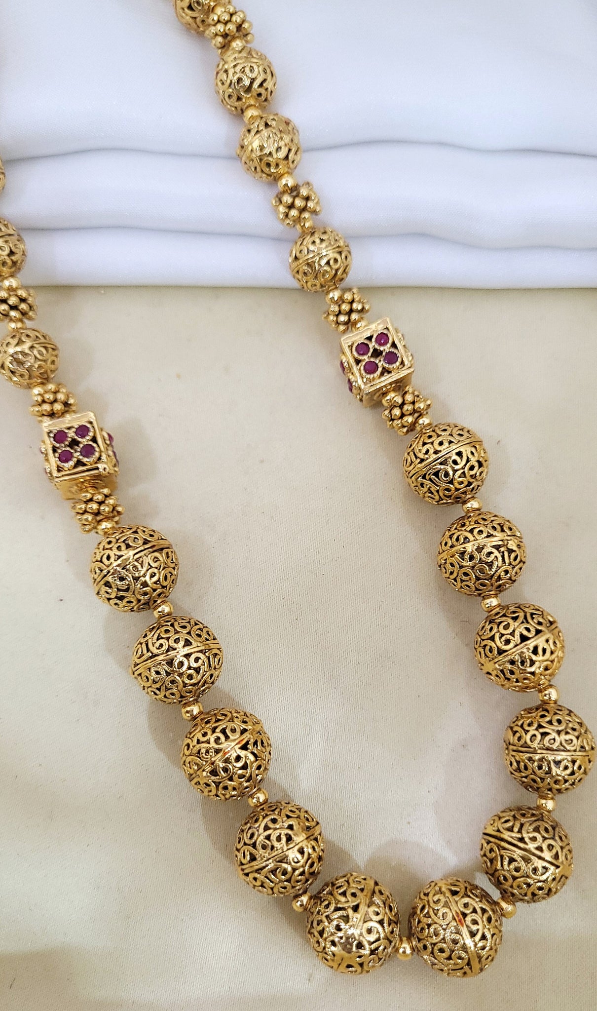 Golden Netted Design Moti Mala