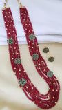 Ruby Green Long Mala