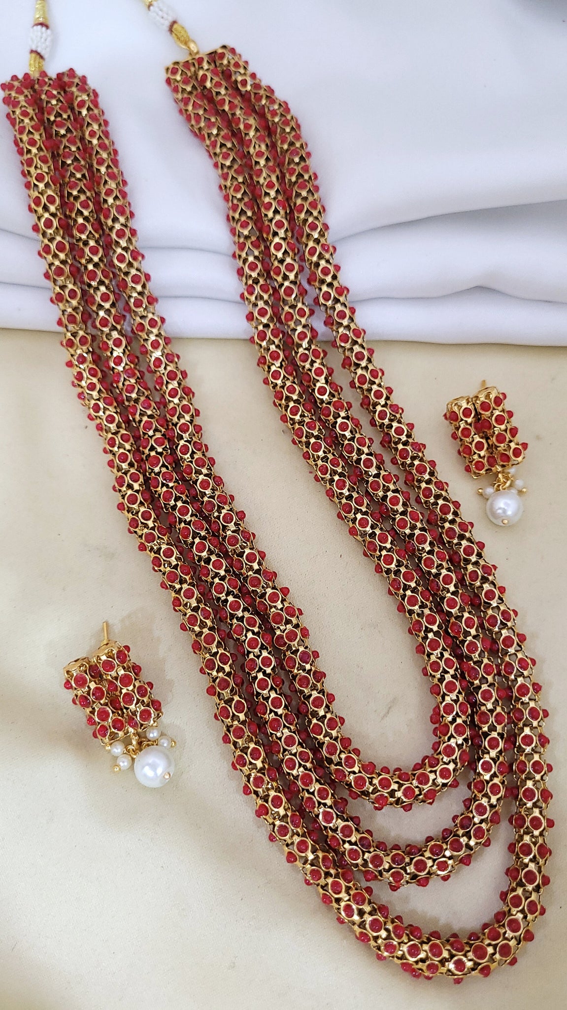 Triple Line Full Ruby Mala