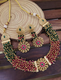 Ruby Green Golden Necklace