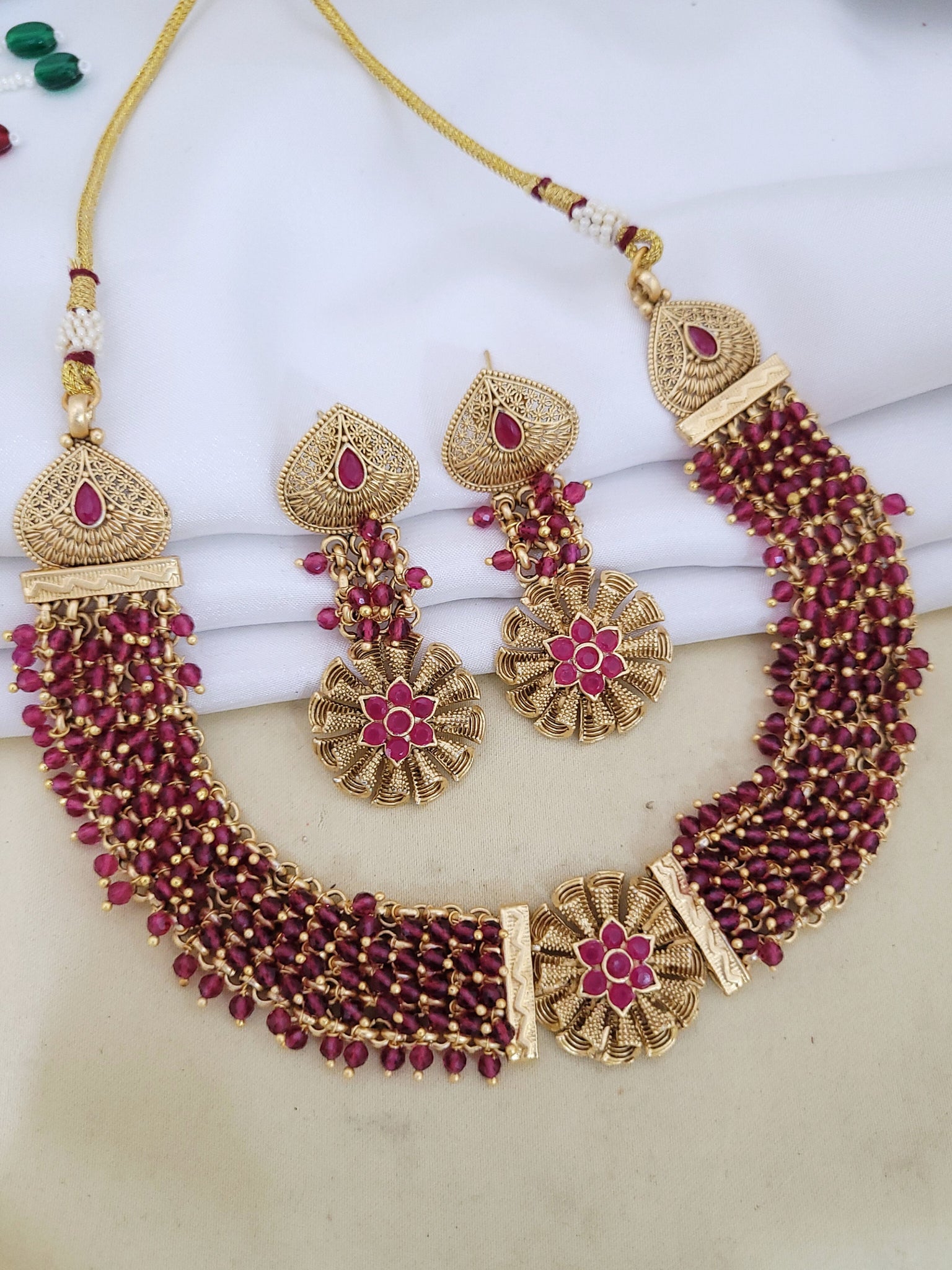 Traditional Ruby Golden Necklace