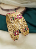 Ruby Green Golden Bangle