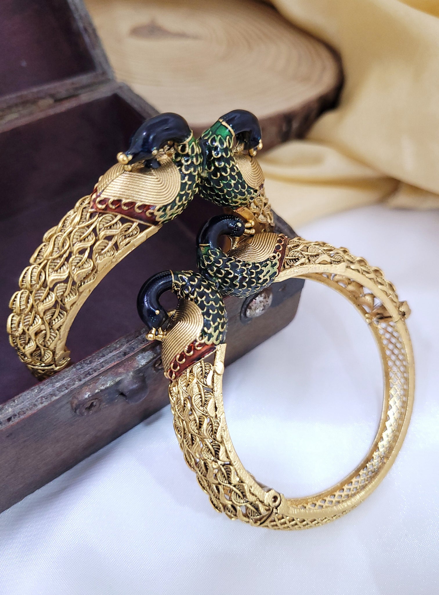 Peacock Golden Bangle