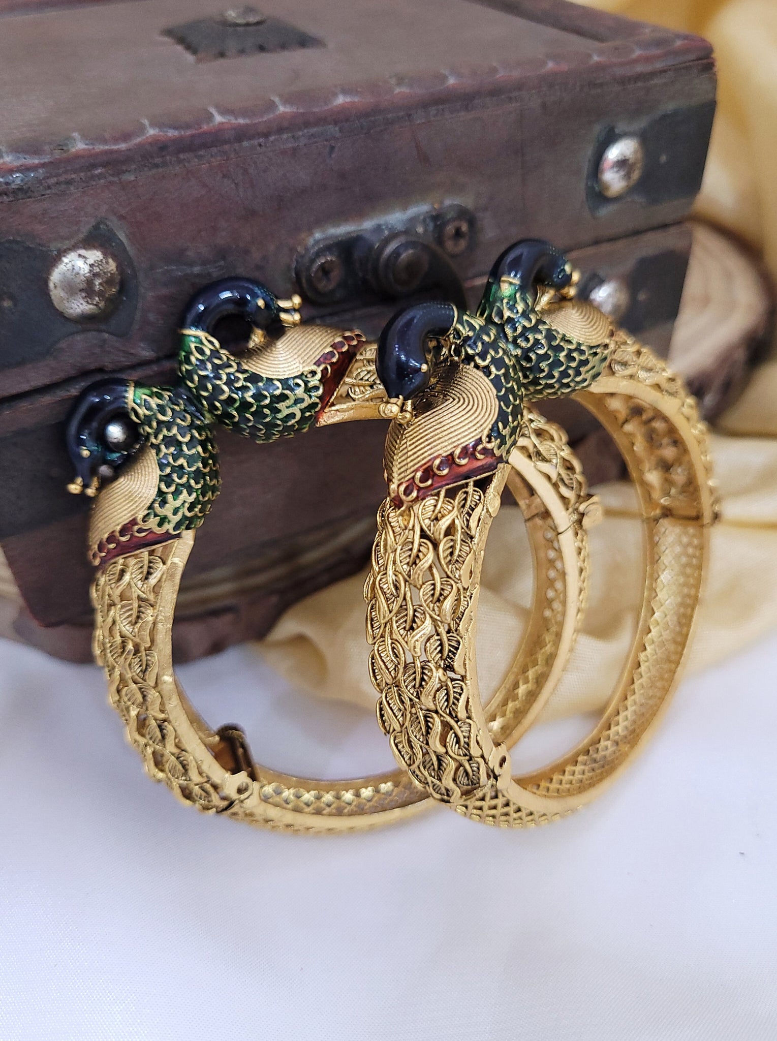 Peacock Golden Bangle