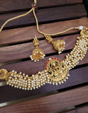 White Moti Golden Necklace