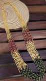 Ruby Green Golden Mala Beads 20INCHE