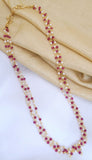 Ruby White Moti Mala Beads 22INCHE