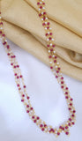 Ruby White Moti Mala Beads 22INCHE