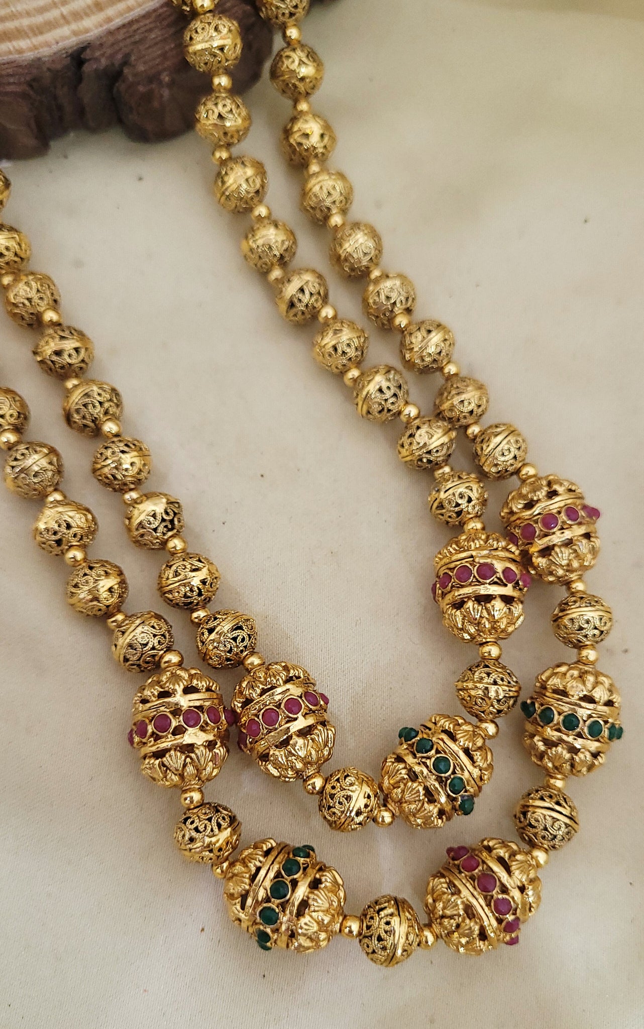 Golden Netted Design Moti Mala