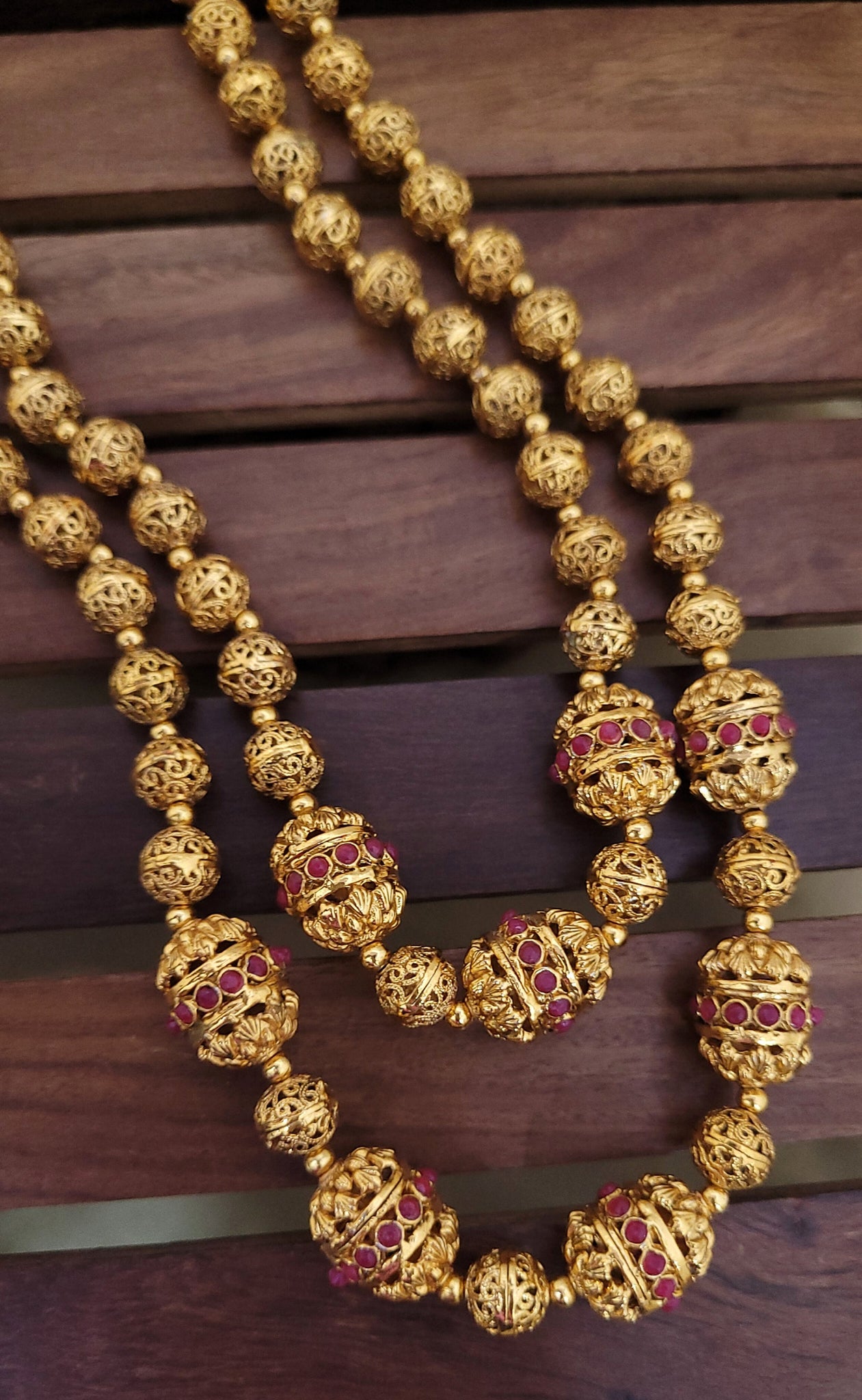 Golden Netted Design Moti Mala