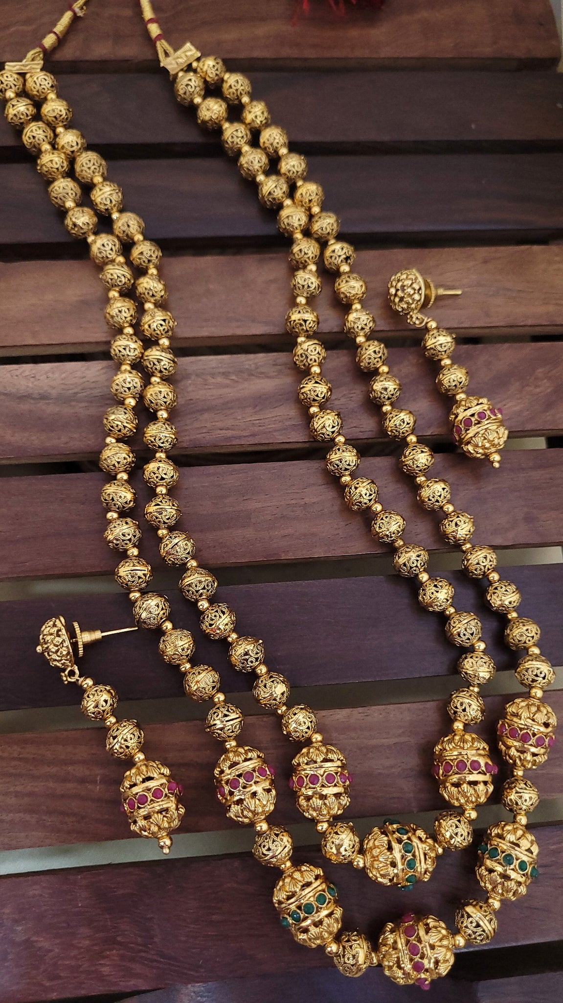 Golden Netted Design Moti Mala