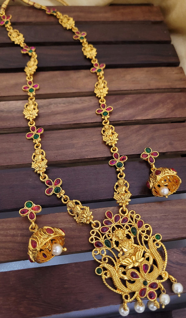 Golden Long Necklace – Saj Jewellery