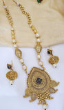 White Moti Golden Pendent Set