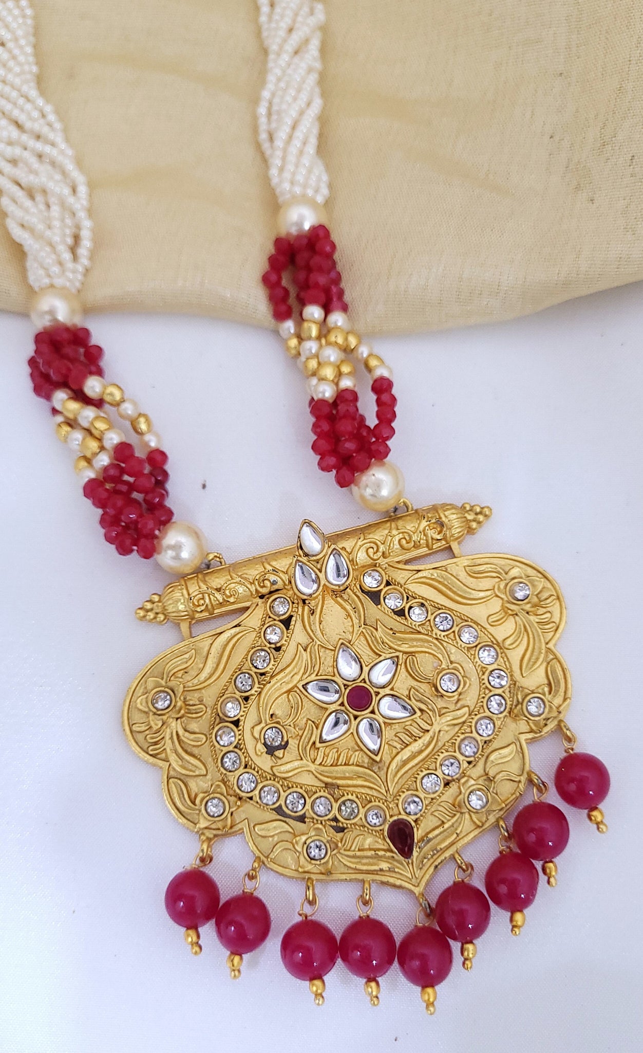 Ruby Golden Pendent Set