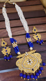 Golden Blue Pendent Set