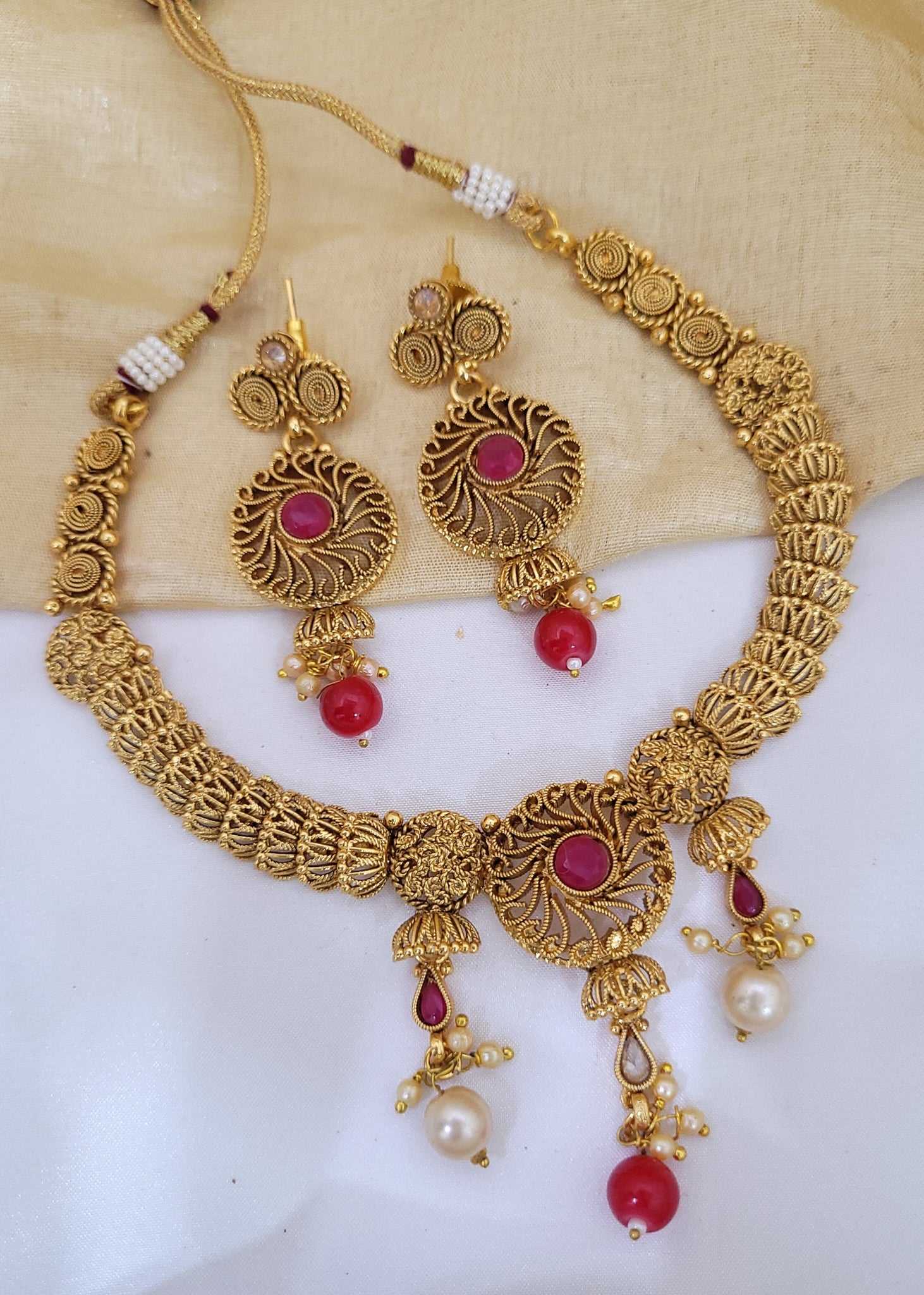 Golden Ruby Necklace