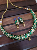 Green Meena Golden Necklace